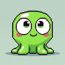 A pixel art slime character designed in a 16x16 pixel resolution
