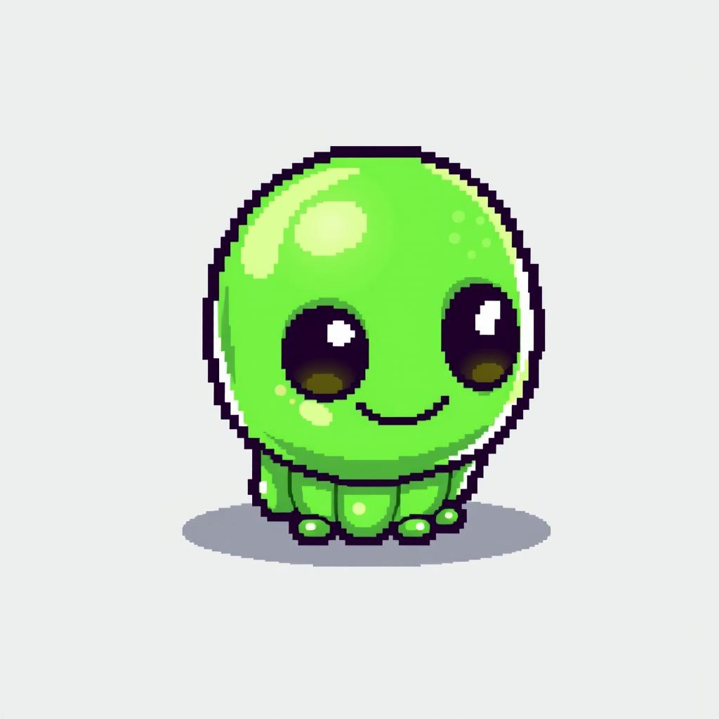 A pixel art slime character designed in a 16x16 pixel resolution