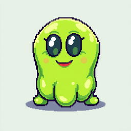 A pixel art slime character designed in a 16x16 pixel resolution