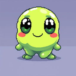 A pixel art slime character designed in a 16x16 pixel resolution