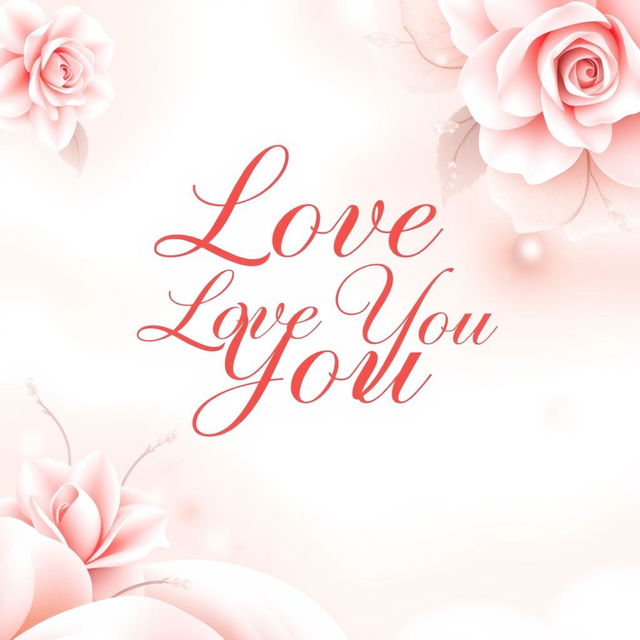 A beautiful book cover design featuring the text 'Love You' in an elegant, flowing script font