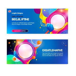 A banner design featuring a vibrant and eye-catching layout, similar to the provided example, with a width of 1024 pixels and height adjusted accordingly to maintain visual balance