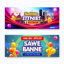 A banner design featuring a vibrant and eye-catching layout, similar to the provided example, with a width of 1024 pixels and height adjusted accordingly to maintain visual balance