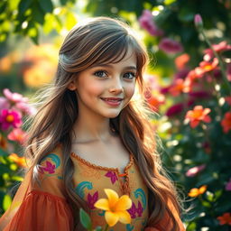 A collection of stunning portraits showcasing the most beautiful girl, with long flowing hair and bright, expressive eyes
