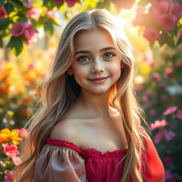 A collection of stunning portraits showcasing the most beautiful girl, with long flowing hair and bright, expressive eyes