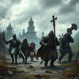 A group of medieval-themed adventurers entering a mysterious, hazardous Zone inspired by the STALKER franchise