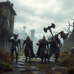 A group of medieval-themed adventurers entering a mysterious, hazardous Zone inspired by the STALKER franchise