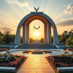 A magnificent memorial design symbolizing victory and peace