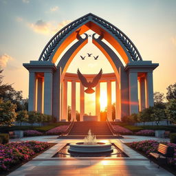 A magnificent memorial design symbolizing victory and peace