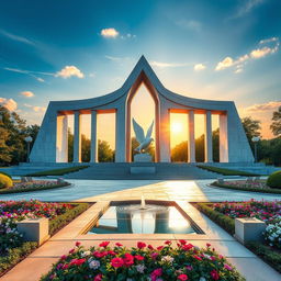 A magnificent memorial design symbolizing victory and peace