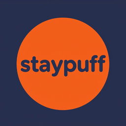 An illustration of a circular logo featuring the text "staypuff" in bold and clear typography