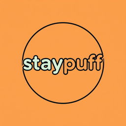 An illustration of a circular logo featuring the text "staypuff" in bold and clear typography