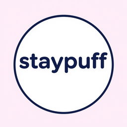 An illustration of a circular logo featuring the text "staypuff" in bold and clear typography