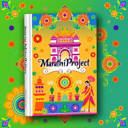 A vibrant and colorful book cover design for a project titled 'MarathiProject'