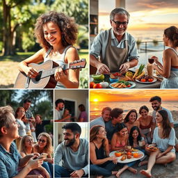 A collage of diverse photographs featuring various people engaging in different activities