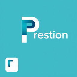 A logo design featuring the letter 'P' uniquely stylized to represent the brand 'Prestion'