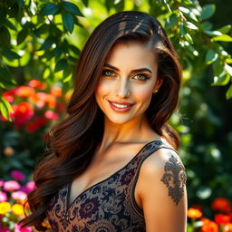 An exquisite Russian woman aged 35 to 45, embodying timeless beauty and sophistication