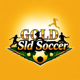 Design a stunning logo featuring the words "Gold Soccer" prominently displayed in an elegant and modern font