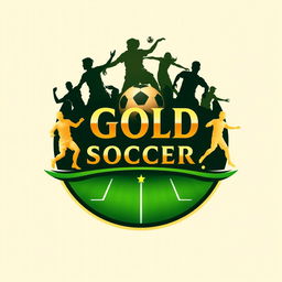 Design a stunning logo featuring the words "Gold Soccer" prominently displayed in an elegant and modern font