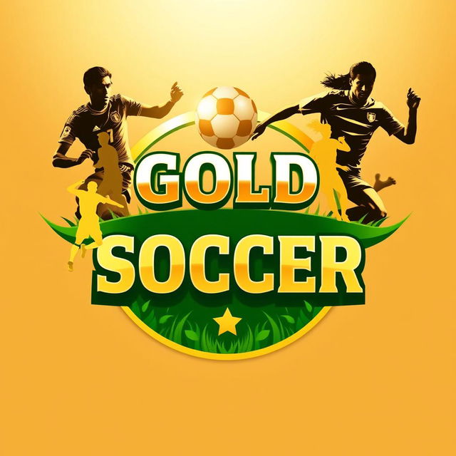 Design a stunning logo featuring the words "Gold Soccer" prominently displayed in an elegant and modern font