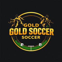 Design a stunning logo featuring the words "Gold Soccer" prominently displayed in an elegant and modern font