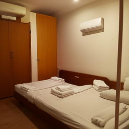 A cozy boarding house boasting free wifi, air conditioning, a wardrobe, study desk, bed, and an ensuite bathroom. Highlighting 24-hour security enforced with CCTV for optimum comfort and safety.