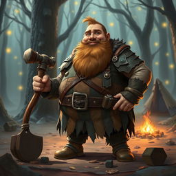 A comical depiction of an obese bandit in a fantasy Dungeons and Dragons setting