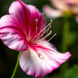 A beautiful flower with acupuncture needles delicately inserted into its petals, showcasing vibrant colors and intricate details