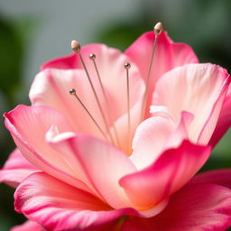 A beautiful flower with acupuncture needles delicately inserted into its petals, showcasing vibrant colors and intricate details