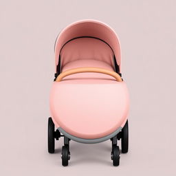A stylish round baby stroller with no canopy, emphasizing its unique circular design