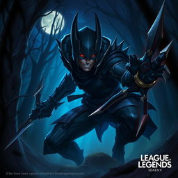 A dynamic and intense character illustration of Talon from League of Legends, showcasing his signature look and swift, stealthy movements