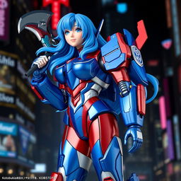 A stunning Kotobukiya Bishoujo figure of Optimus Prime, beautifully designed with a feminine twist