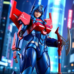 A stunning Kotobukiya Bishoujo figure of Optimus Prime, beautifully designed with a feminine twist