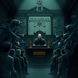 An illustration themed around a 'natural court' scene set in a dark atmosphere during the daytime