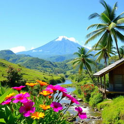 A beautiful landscape of Kapatagan, Lanao del Norte, showcasing the stunning natural scenery with lush greenery, rolling hills, and a peaceful atmosphere