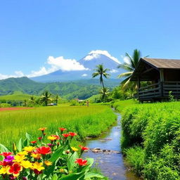 A beautiful landscape of Kapatagan, Lanao del Norte, showcasing the stunning natural scenery with lush greenery, rolling hills, and a peaceful atmosphere