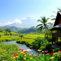 A beautiful landscape of Kapatagan, Lanao del Norte, showcasing the stunning natural scenery with lush greenery, rolling hills, and a peaceful atmosphere