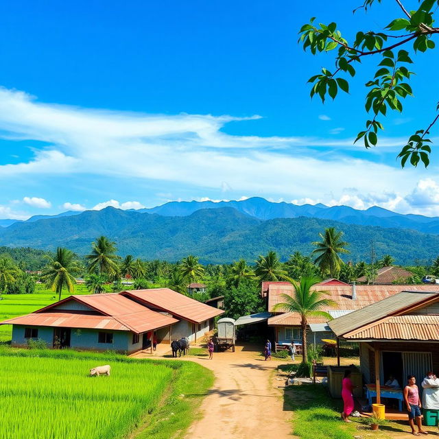 A scenic view of Kapatagan Town in Lanao del Norte, showcasing the vibrant atmosphere of a local barangay