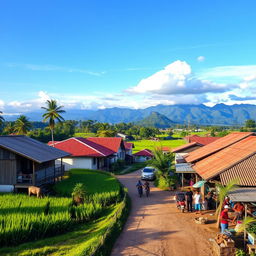 A scenic view of Kapatagan Town in Lanao del Norte, showcasing the vibrant atmosphere of a local barangay