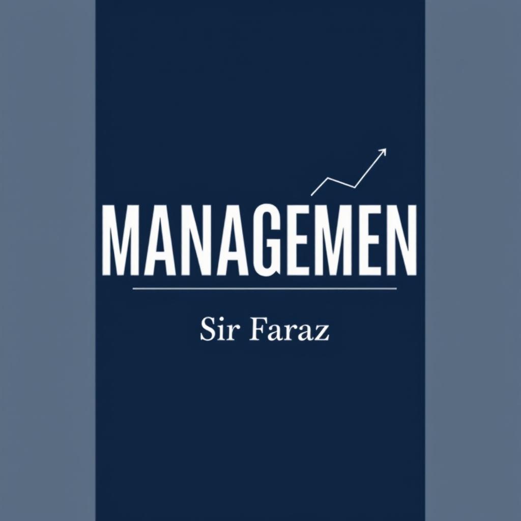 A professional and sleek book cover design for the title "Management" by Sir Faraz, set in 2025