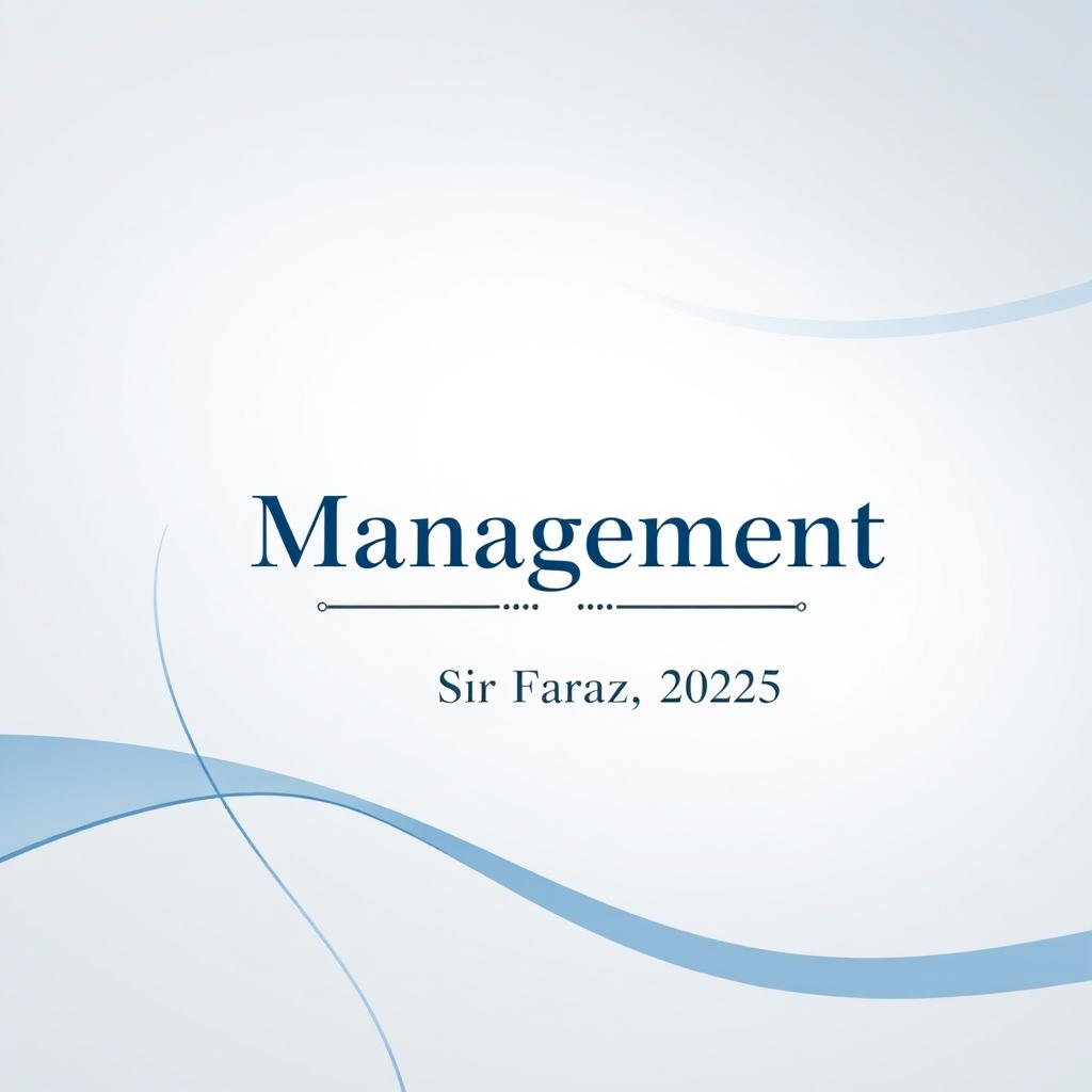 A full-size book cover design for a title 'Management' by Sir Faraz 2025