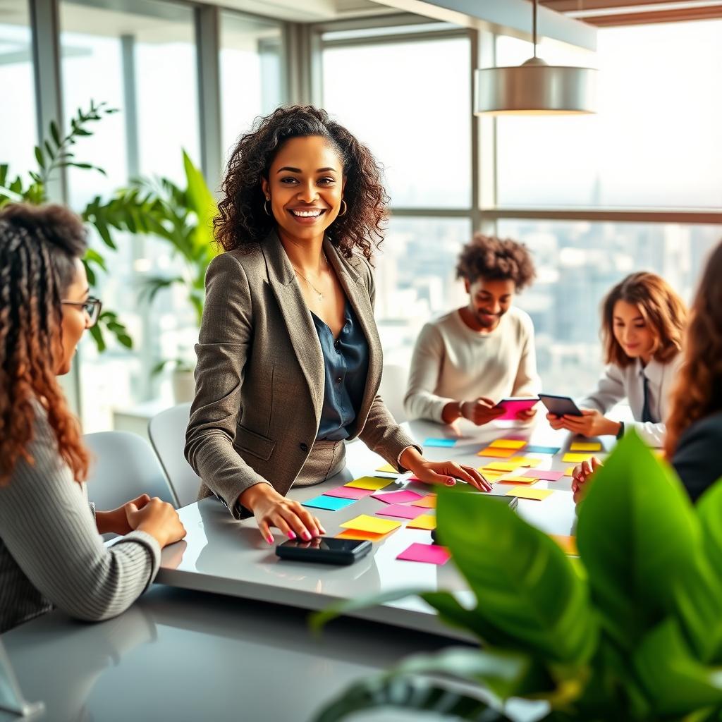 A visually striking image depicting a dream job scenario, where an individual is engaging in an empowering work environment