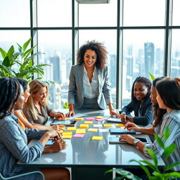 A visually striking image depicting a dream job scenario, where an individual is engaging in an empowering work environment