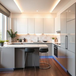 A stunning kitchen remodel utilizing a compact 6-square-meter space, designed for functionality and style