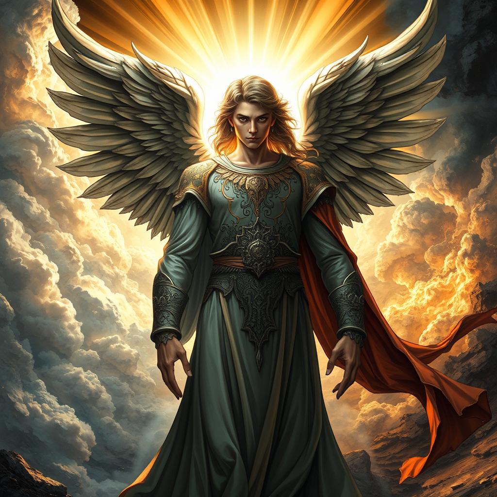 A powerful and captivating illustration of Lucifer, representing the duality described in both the Bible and Quran