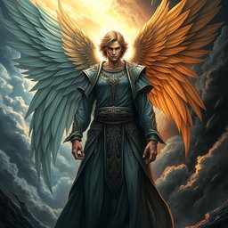 A powerful and captivating illustration of Lucifer, representing the duality described in both the Bible and Quran