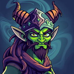 Loki, the Viking god of mischief, depicted in a vibrant and colorful style reminiscent of an animated Avatar