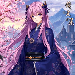 A stunning light novel cover featuring a tall female character in the Genshin Impact art style