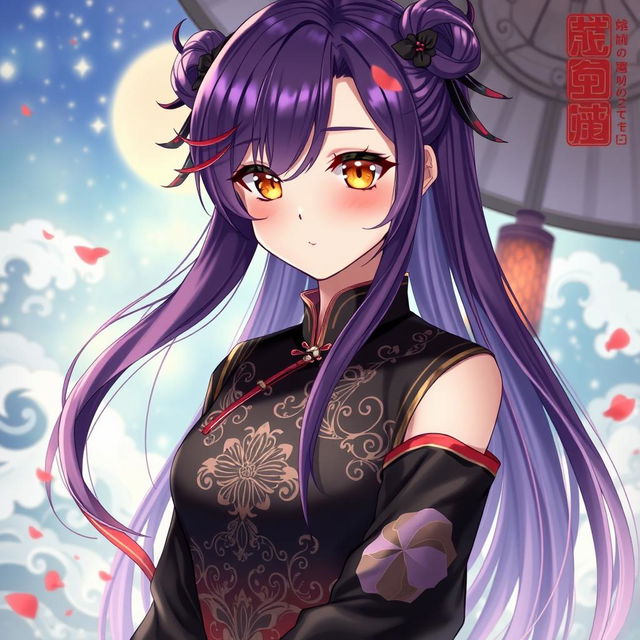 A beautifully illustrated light novel cover featuring a loli female character with long purple hair accented by striking red highlights, and captivating golden eyes