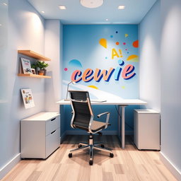 A sleek and modern customer service office designed within a compact 2-square-meter space